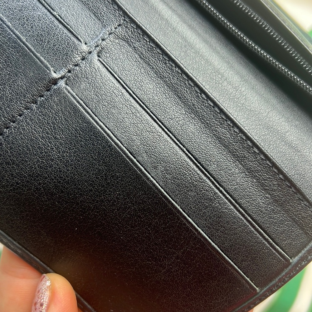 Auth. Dunhill Black Leather Long Bifold Wallet Card Bill holder Roomy Heavy duty - Picture 17 of 17